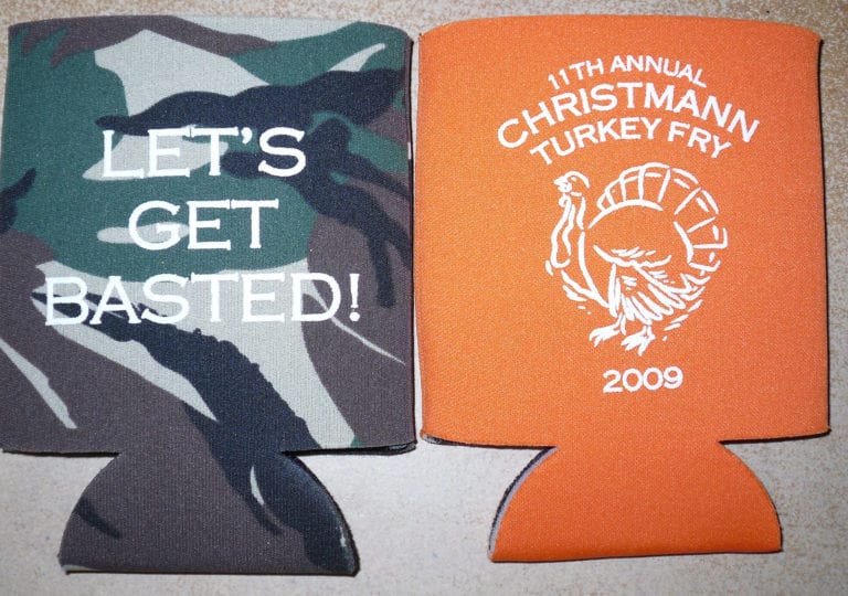 Basted Thanksgiving design Koozie